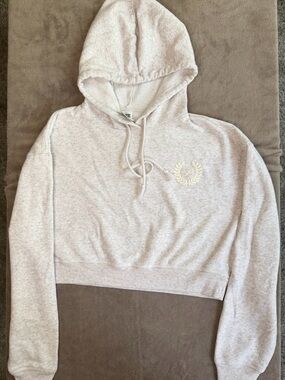 PINK Victoria's Secret Grey Cropped Hoodie Size XS